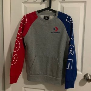 Converse kids red, blue, and gray crewneck